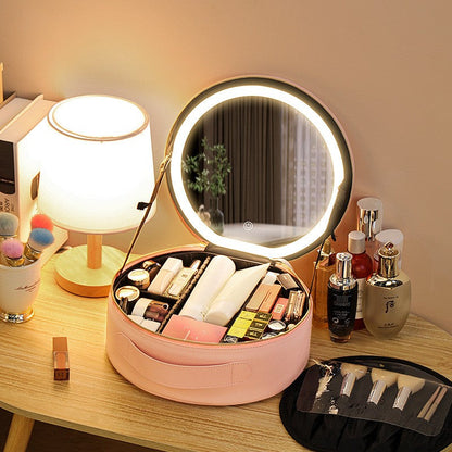 Round Nice LED Makeup Bag