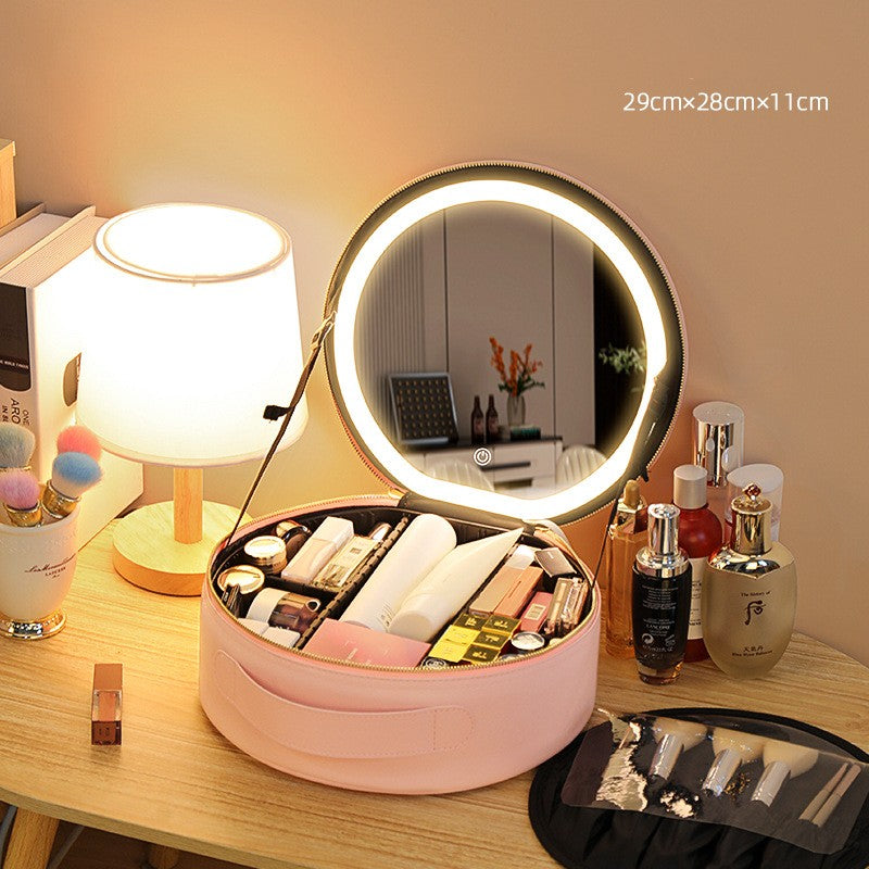 Round Nice LED Makeup Bag