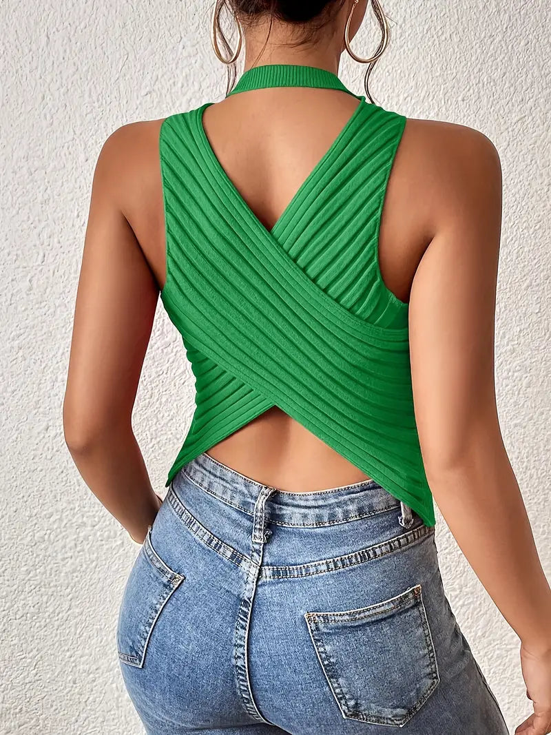 CELESTIA HALO SLEEVELESS CROP TOP