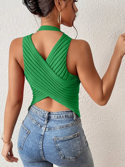 CELESTIA HALO SLEEVELESS CROP TOP