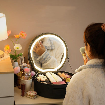 Round Nice LED Makeup Bag