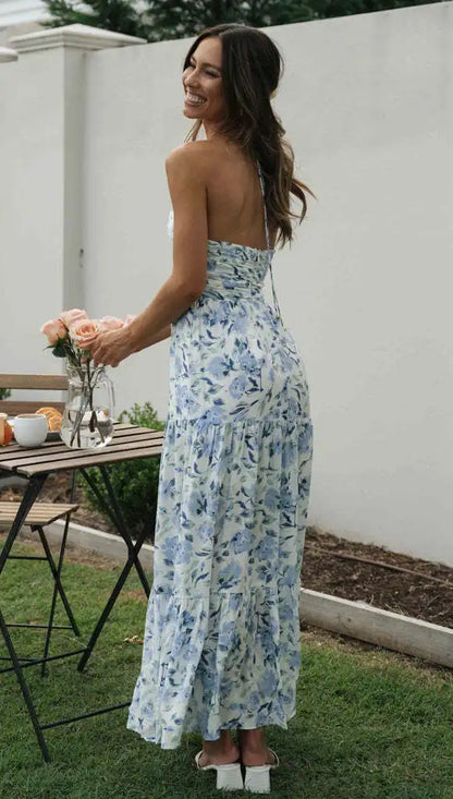 FLORAL BOHO SLEEVELESS MAXI DRESS