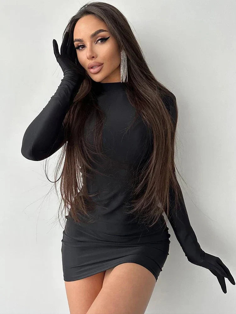 RETRO RAVISH TURTLENECK MINI DRESS
