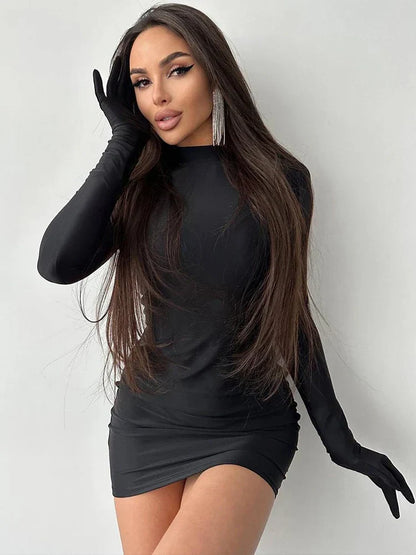 RETRO RAVISH TURTLENECK MINI DRESS