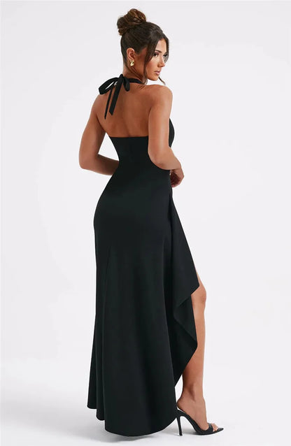 CELESTIAL AURORA V NECK MAXI DRESS