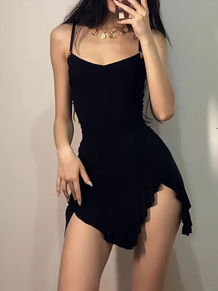 NIGHTFALL WHISPER SLEEVELESS MINI DRESS