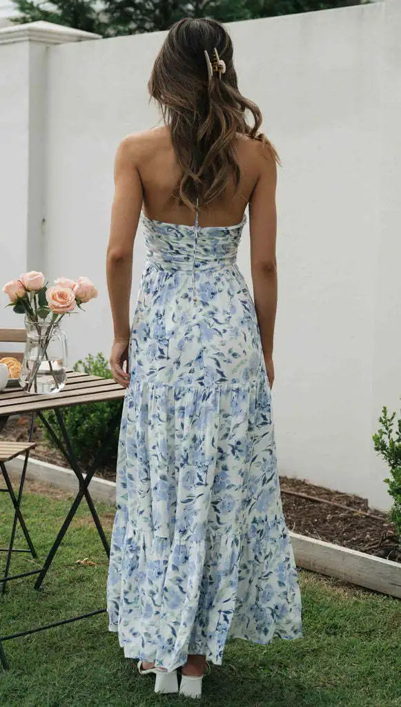FLORAL BOHO SLEEVELESS MAXI DRESS