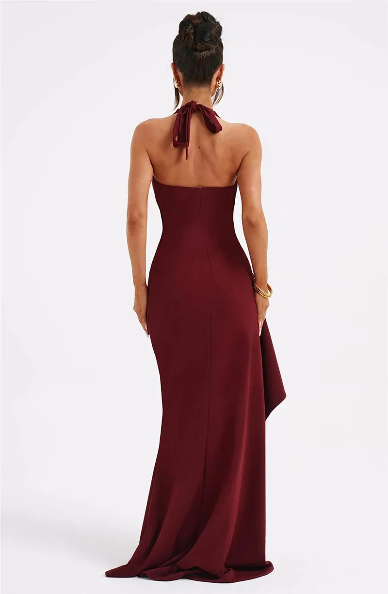 CELESTIAL AURORA V NECK MAXI DRESS