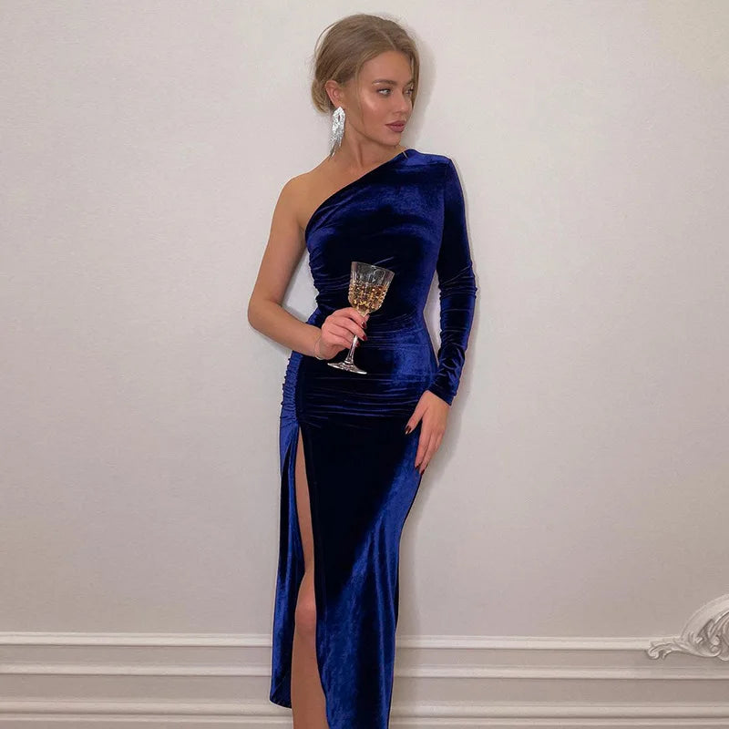 VELVET WHISPER MIDI DRESS