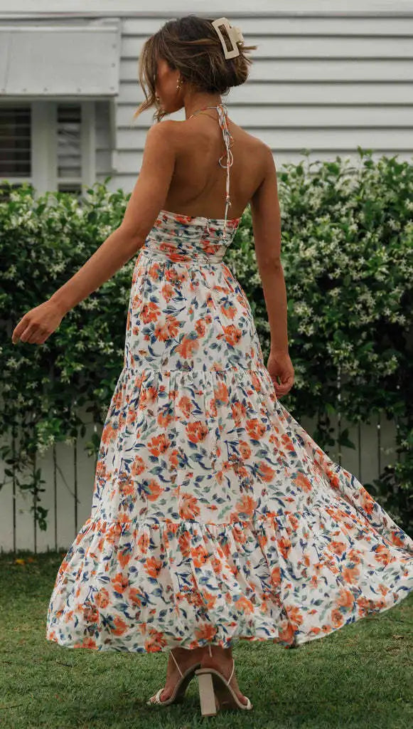 FLORAL BOHO SLEEVELESS MAXI DRESS