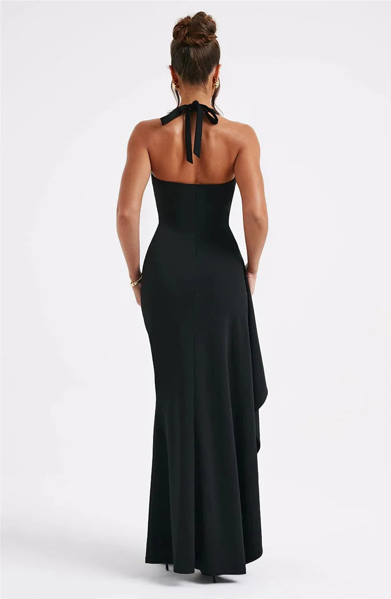 CELESTIAL AURORA V NECK MAXI DRESS