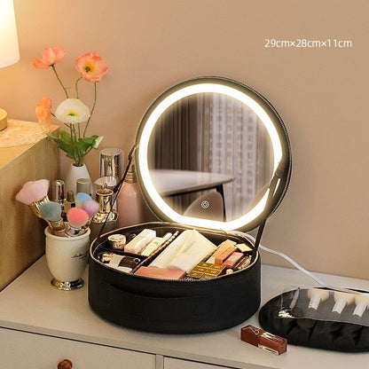 Round Nice LED Makeup Bag