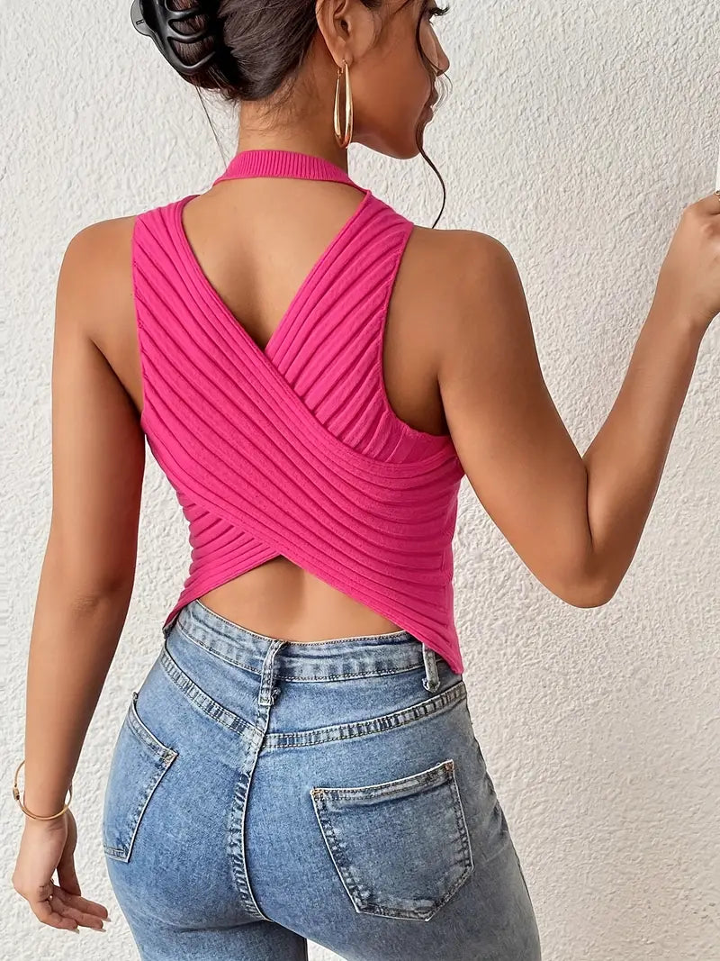 CELESTIA HALO SLEEVELESS CROP TOP