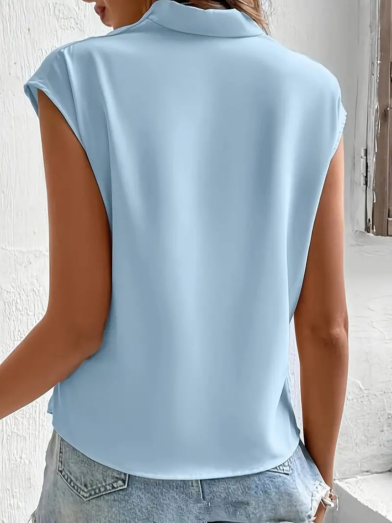 SERAPHINE SILK SLEEVELESS BLOUSE